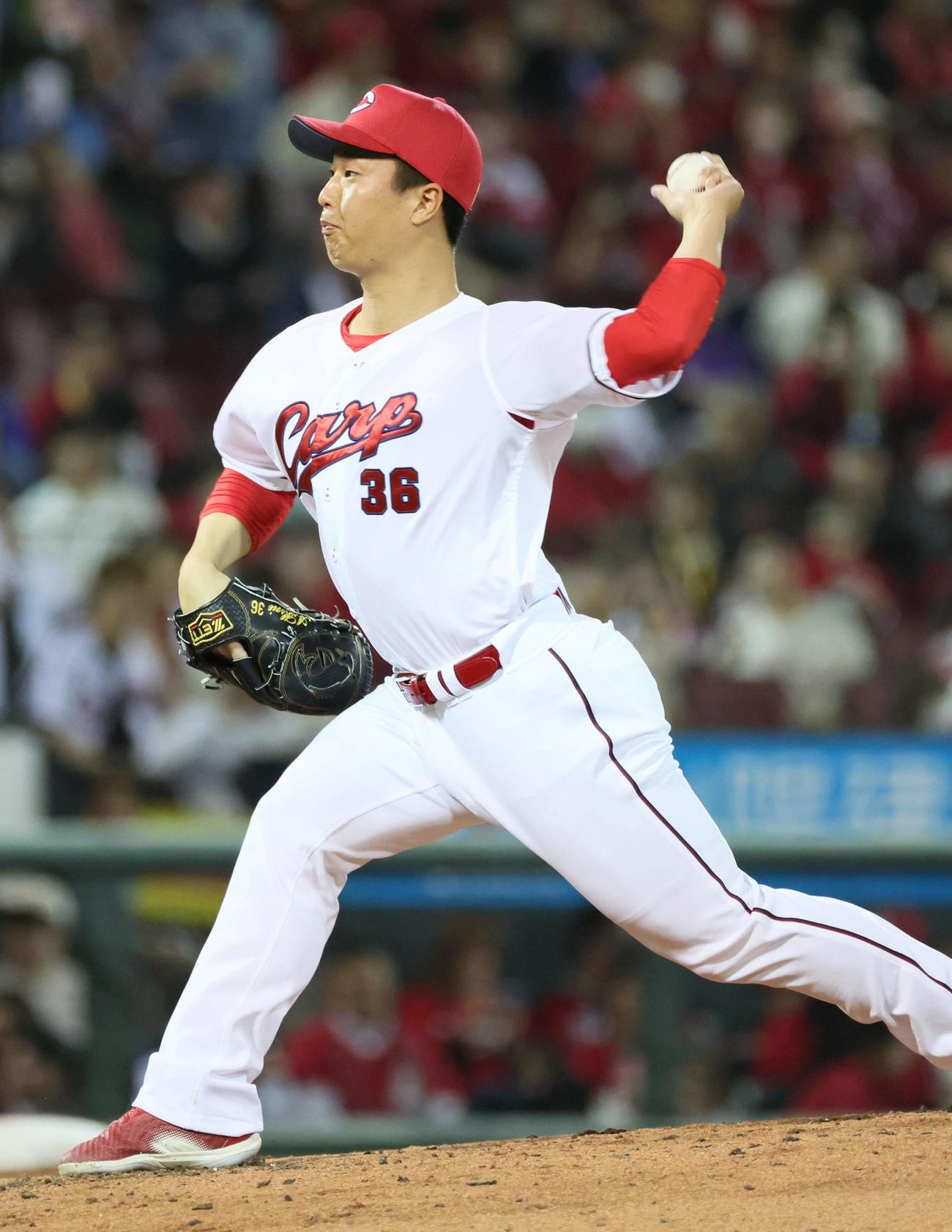 広島対DeNA 5回表DeNA、広島2番手の塹江（撮影・加藤孝規）
