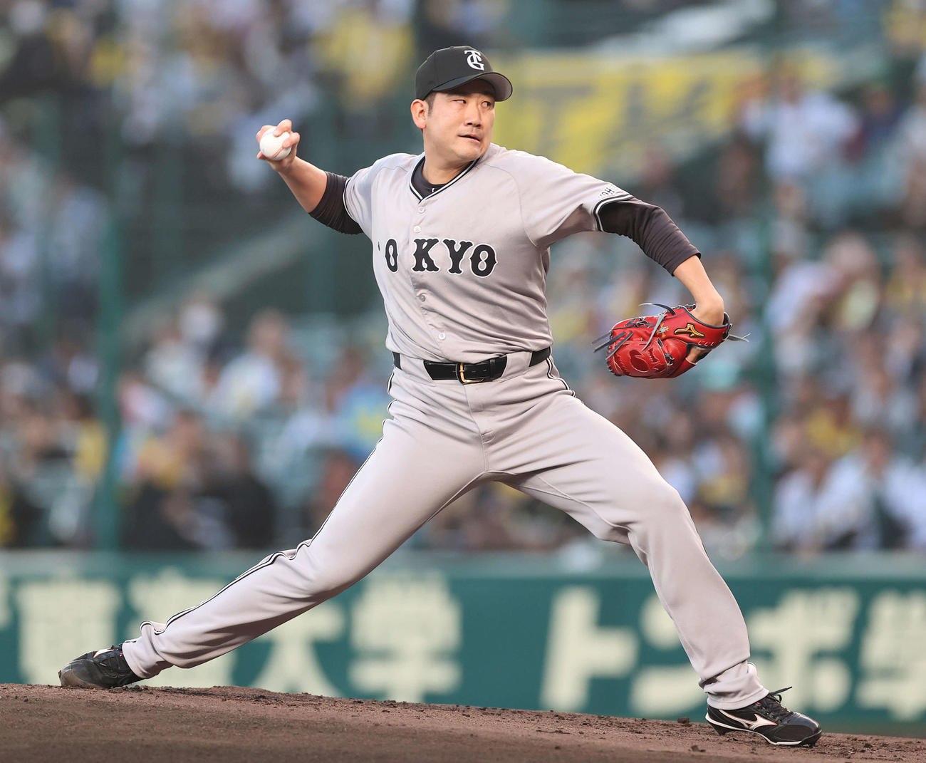 阪神対巨人　力投する巨人先発の菅野（撮影・河野匠）