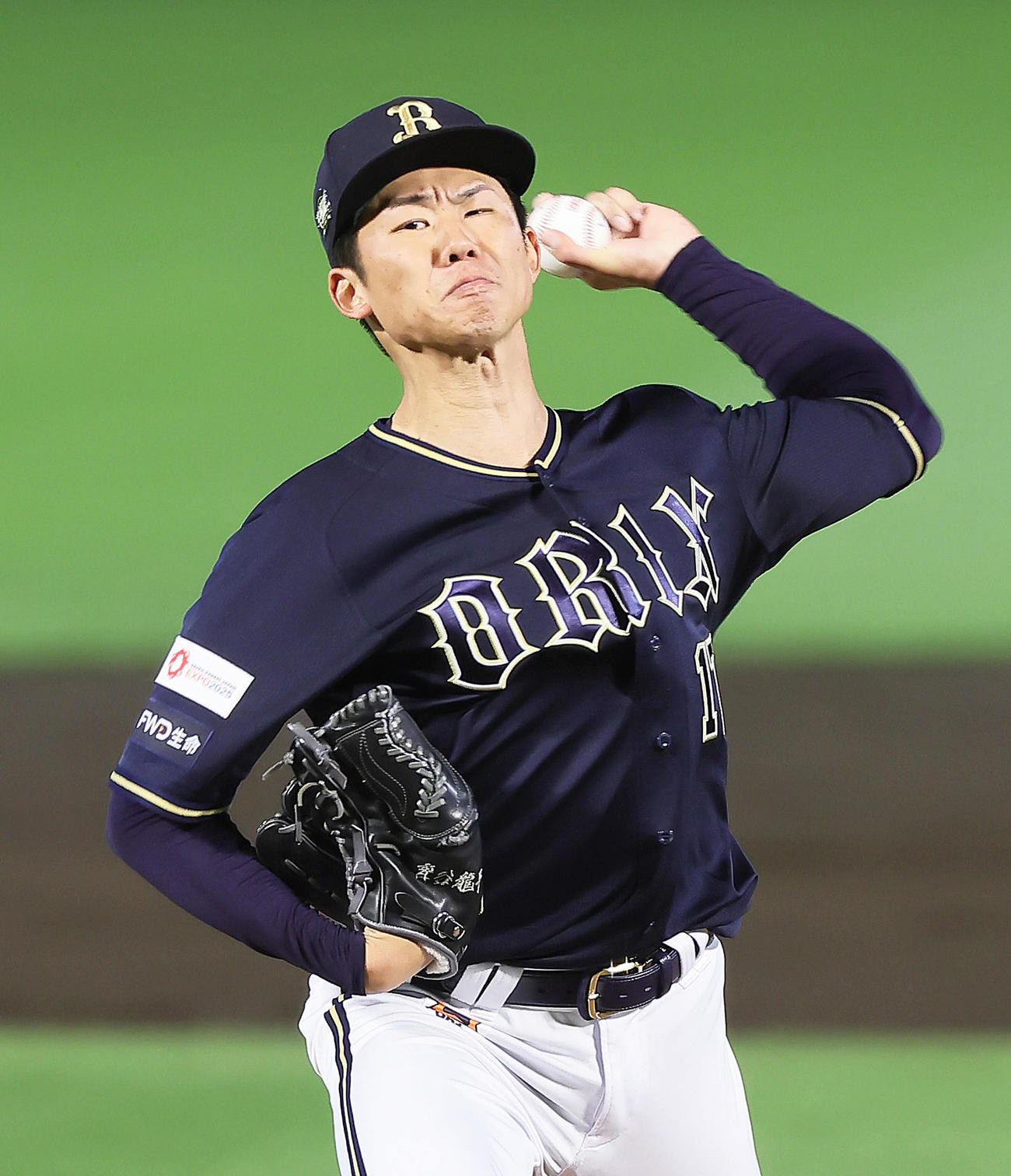 楽天対オリックス　力投するオリックス先発の曽谷（撮影・足立雅史）