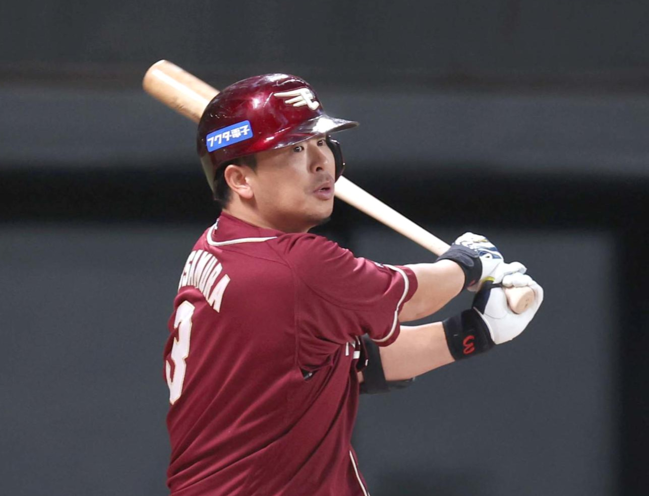 楽天浅村栄斗（2024年4月撮影）