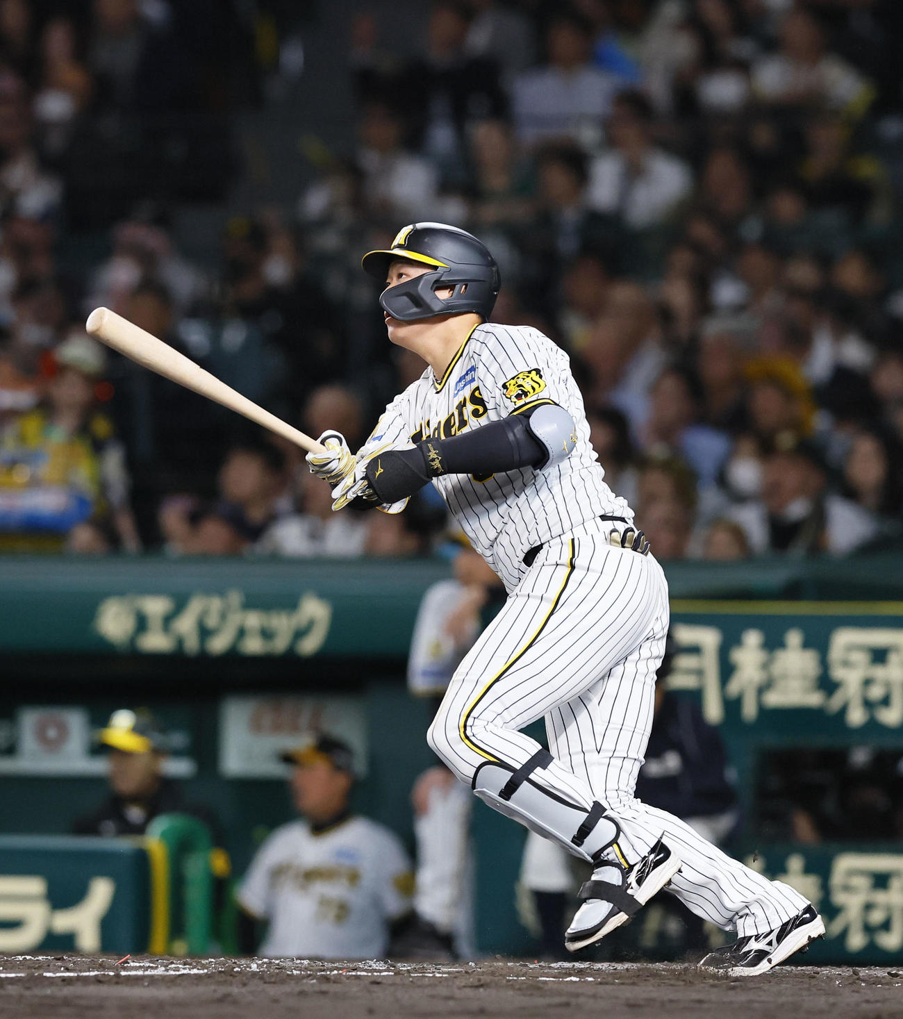 阪神対中日　5回裏阪神1死、大山は中越えに本塁打を放つ（撮影・藤尾明華）
