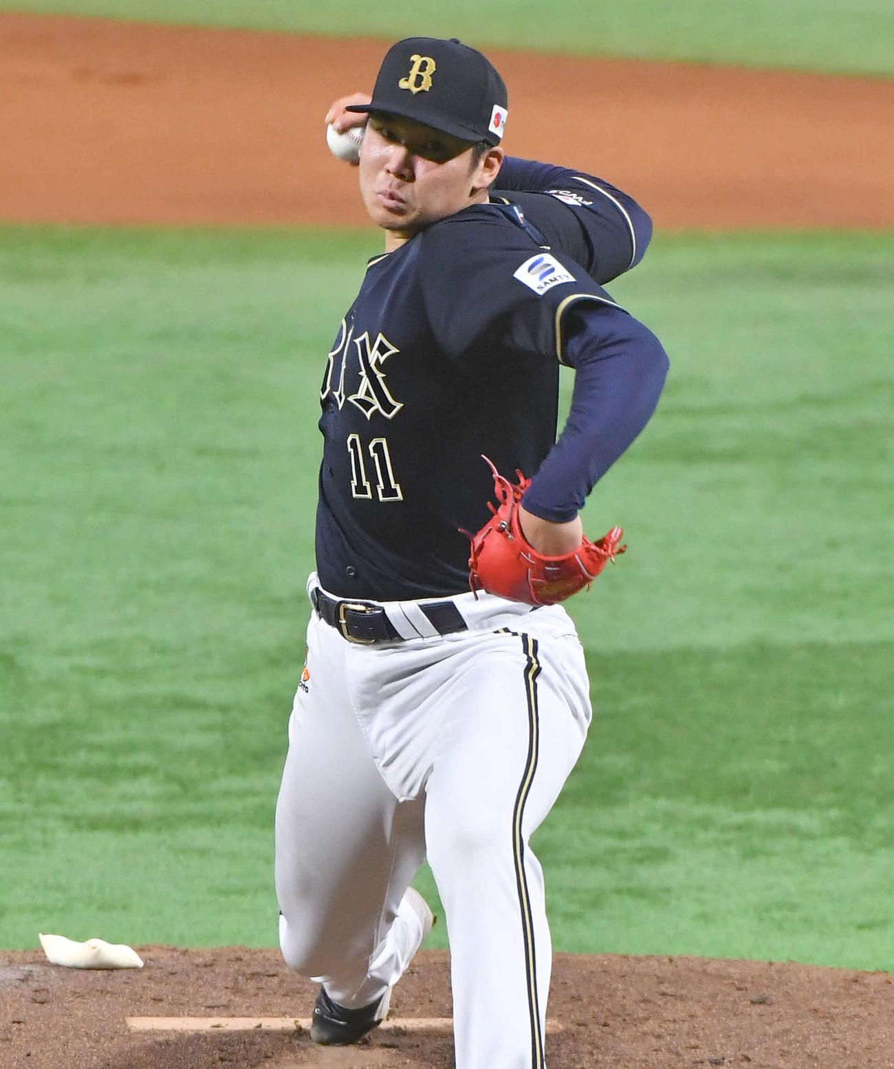 ソフトバンク対オリックス　オリックス先発の山下（撮影・岩下翔太）