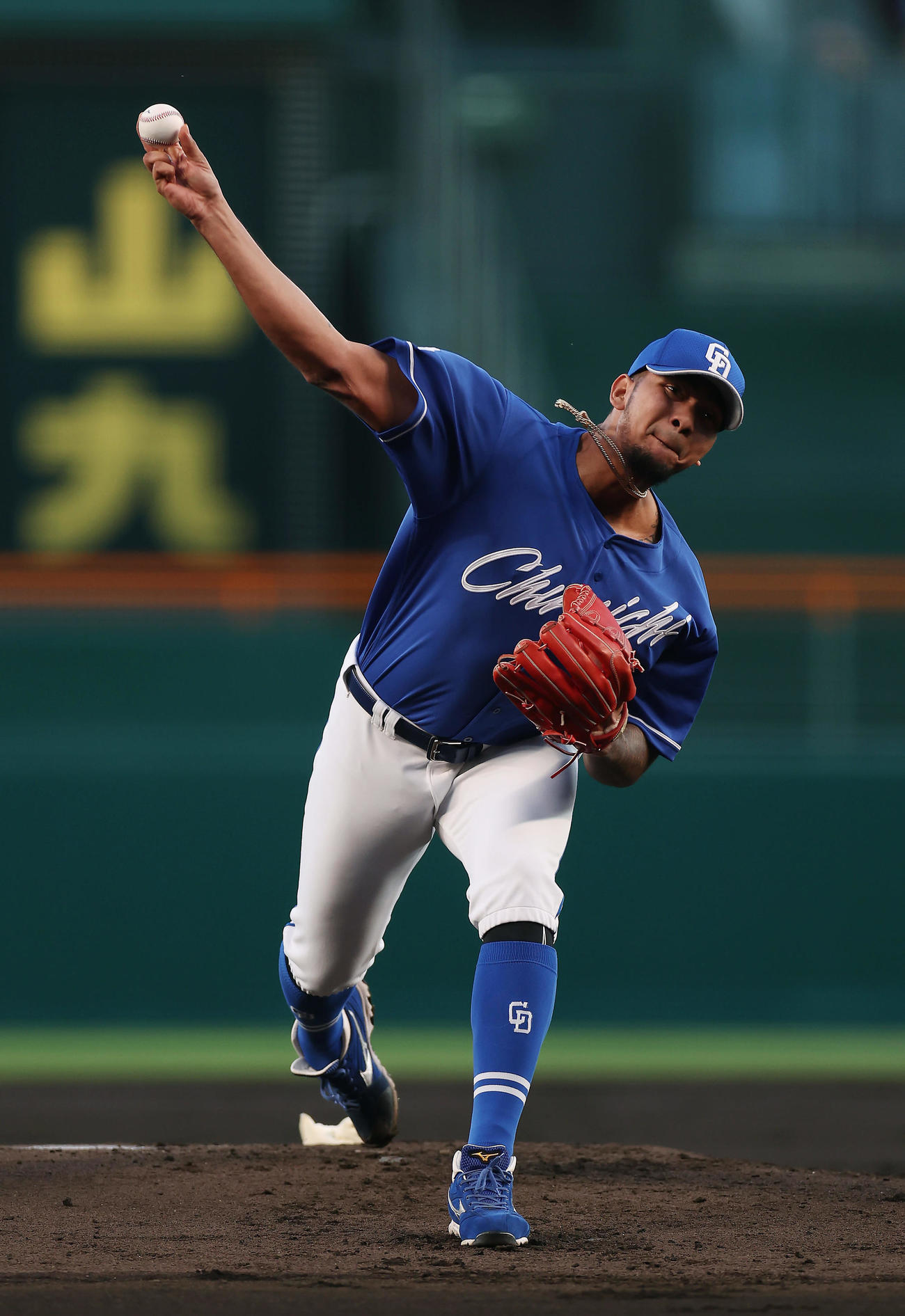 阪神対中日　中日先発のメヒア（撮影・前田充）