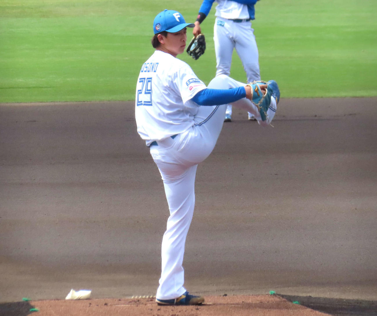 日本ハム対オイシックス　プロ初登板を果たした日本ハム細野（撮影・黒須亮）