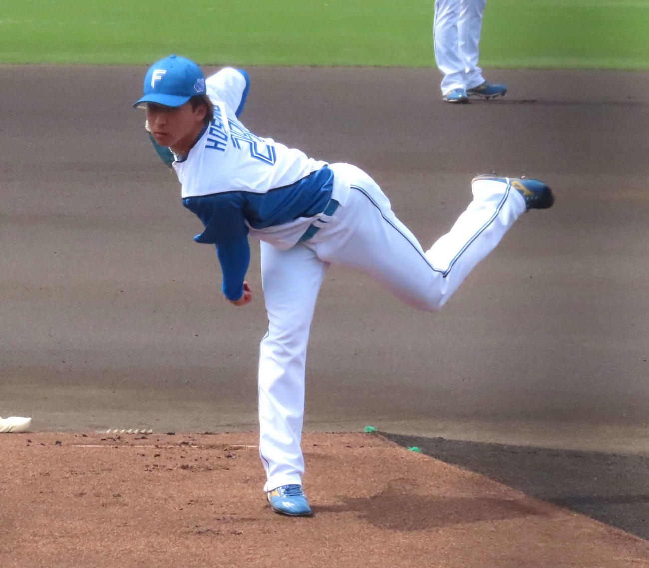 日本ハム対オイシックス　プロ初登板を果たした日本ハム細野（撮影・黒須亮）