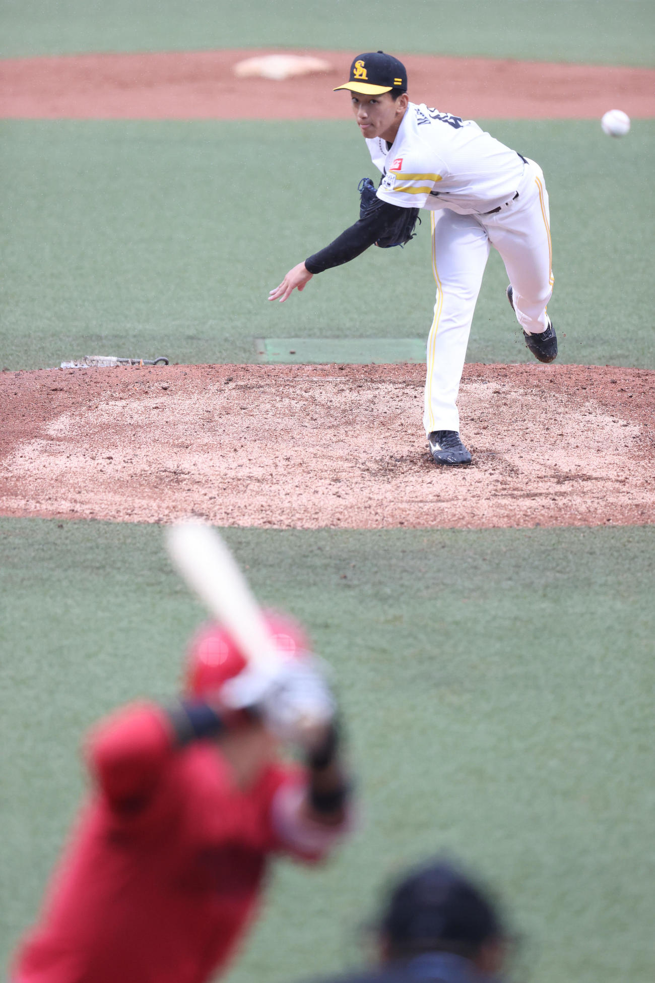 ソフトバンク対広島　7回に登板した前田悠（撮影・梅根麻紀）