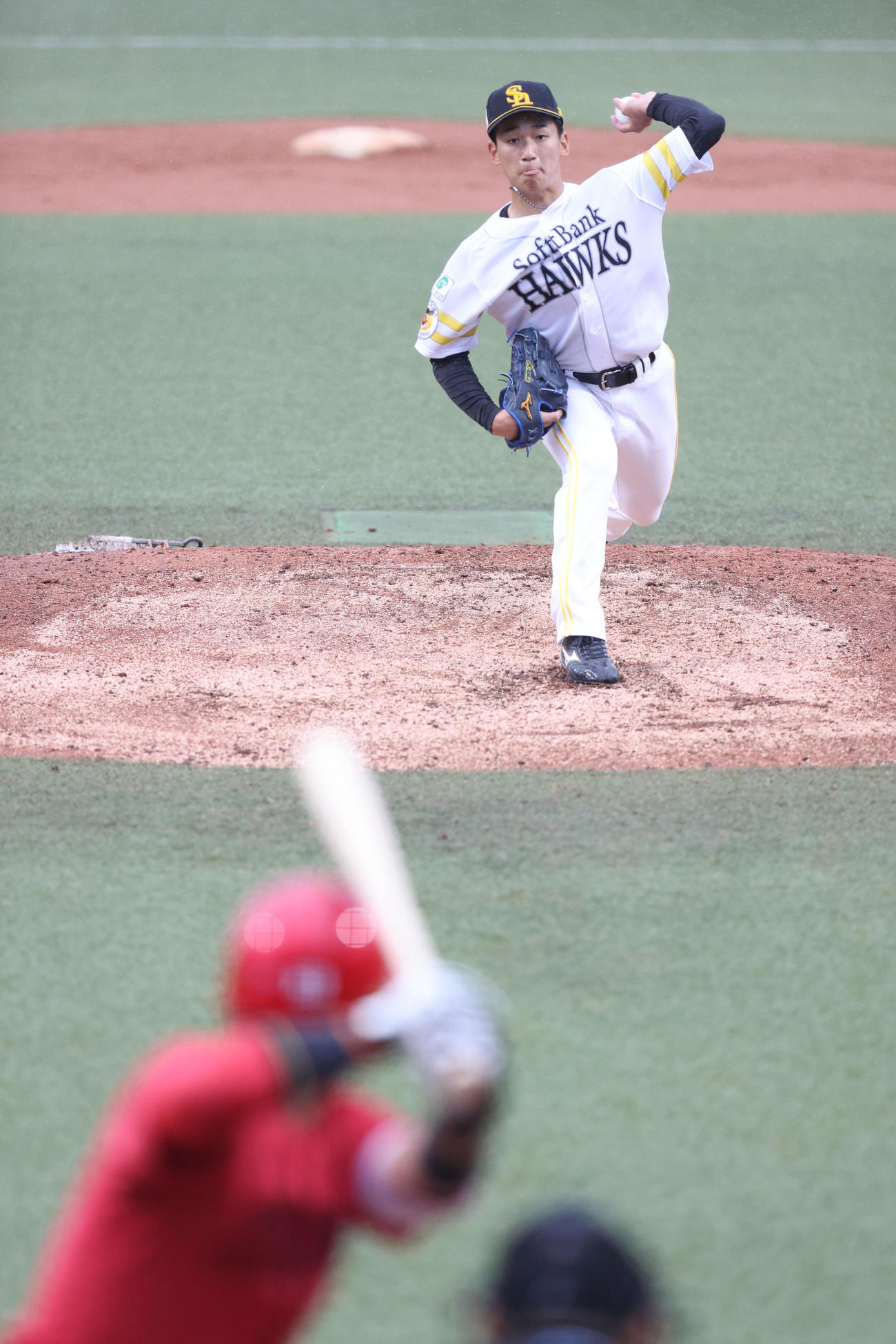 ソフトバンク対広島　7回に登板した前田悠（撮影・梅根麻紀）