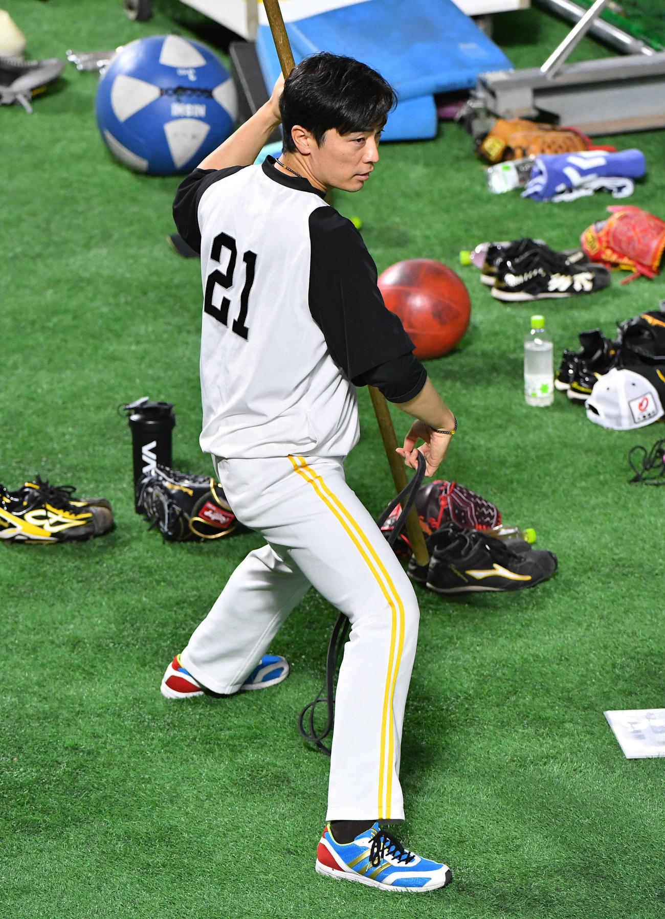 ソフトバンク対オリックス　練習を行う和田（撮影・岩下翔太）