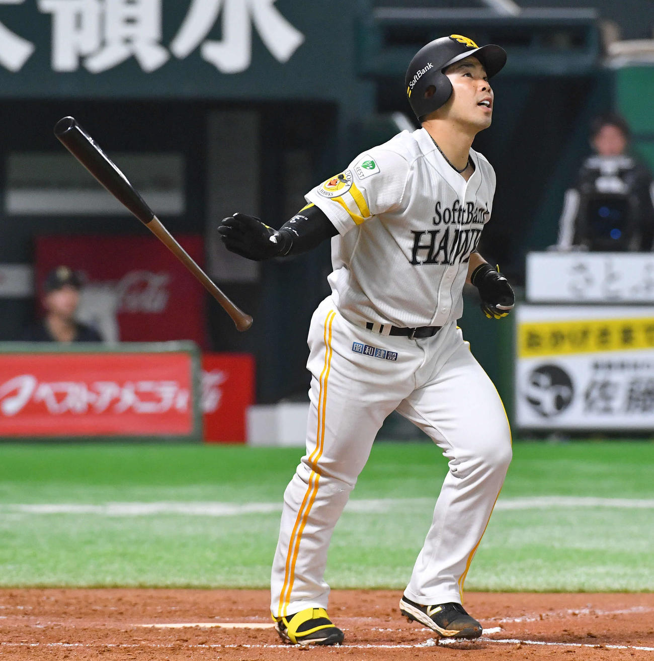 ソフトバンク対オリックス　4回裏ソフトバンク2死、近藤は右越え同点本塁打を放つ（撮影・岩下翔太）