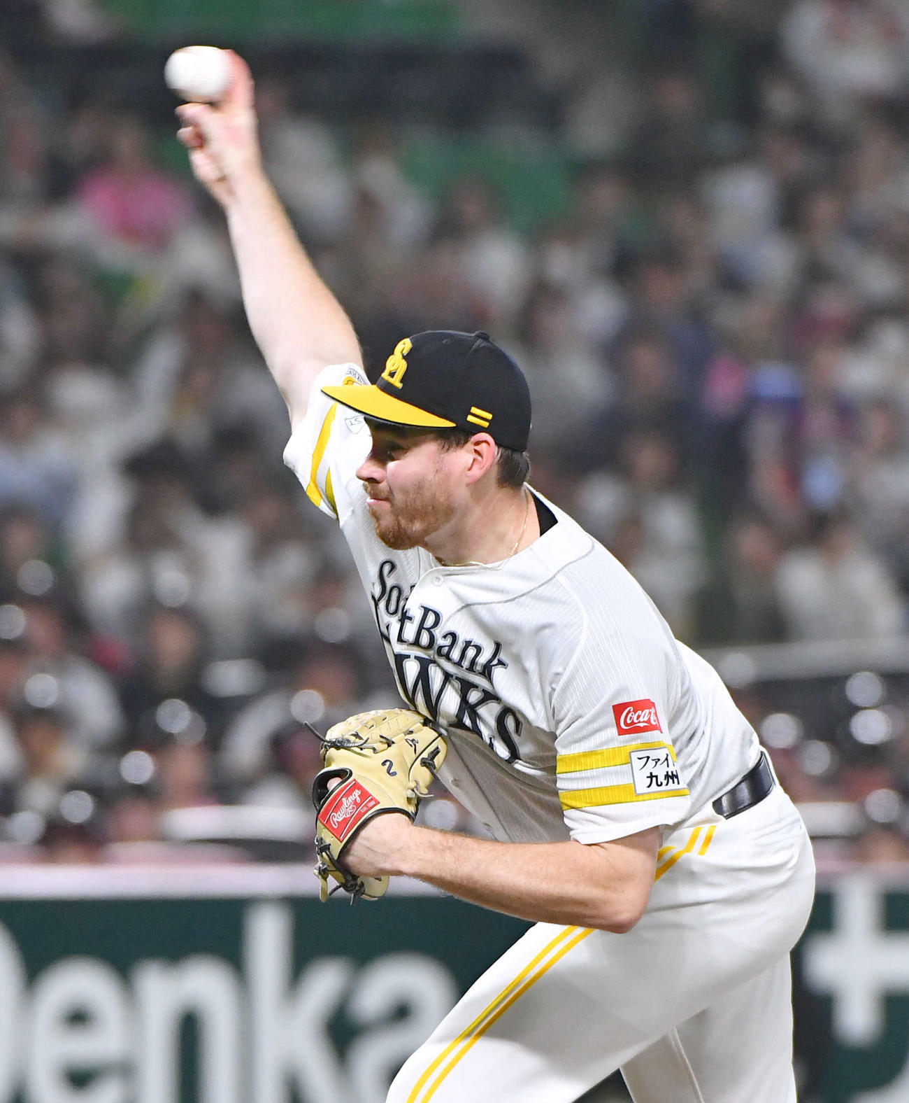 ソフトバンク対オリックス　ソフトバンク先発のスチュワート（撮影・岩下翔太）