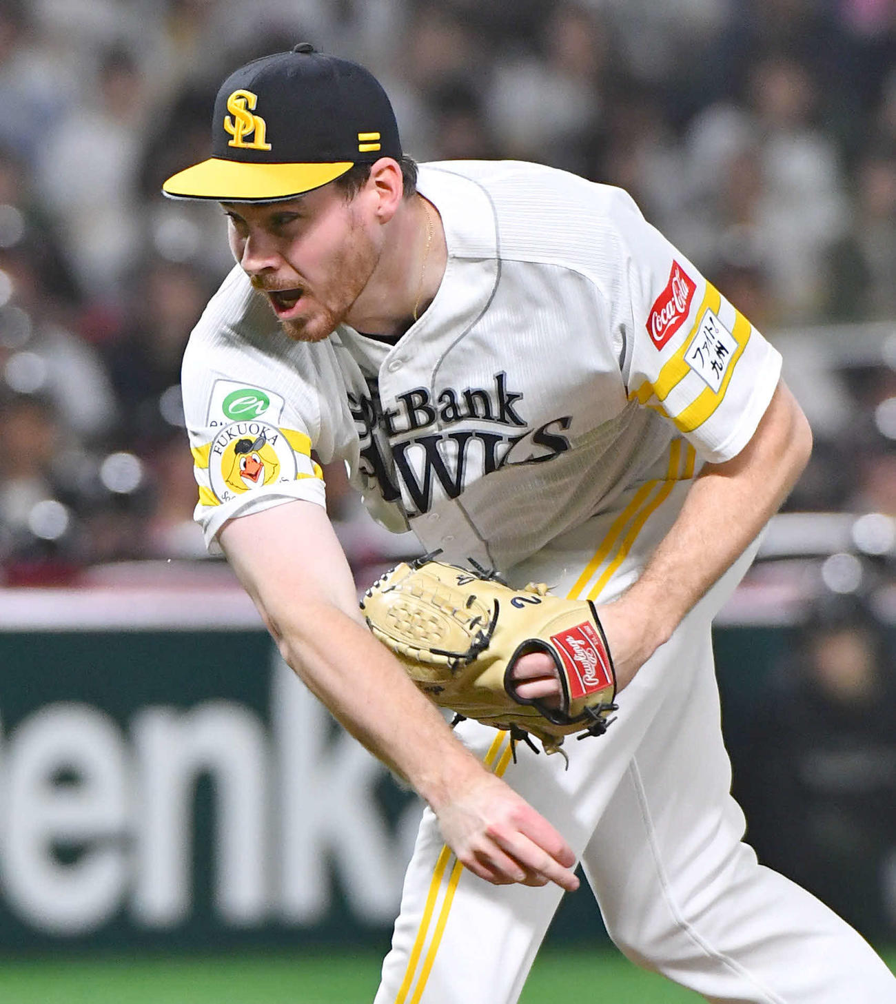 ソフトバンク対オリックス　ソフトバンク先発のスチュワート（撮影・岩下翔太）