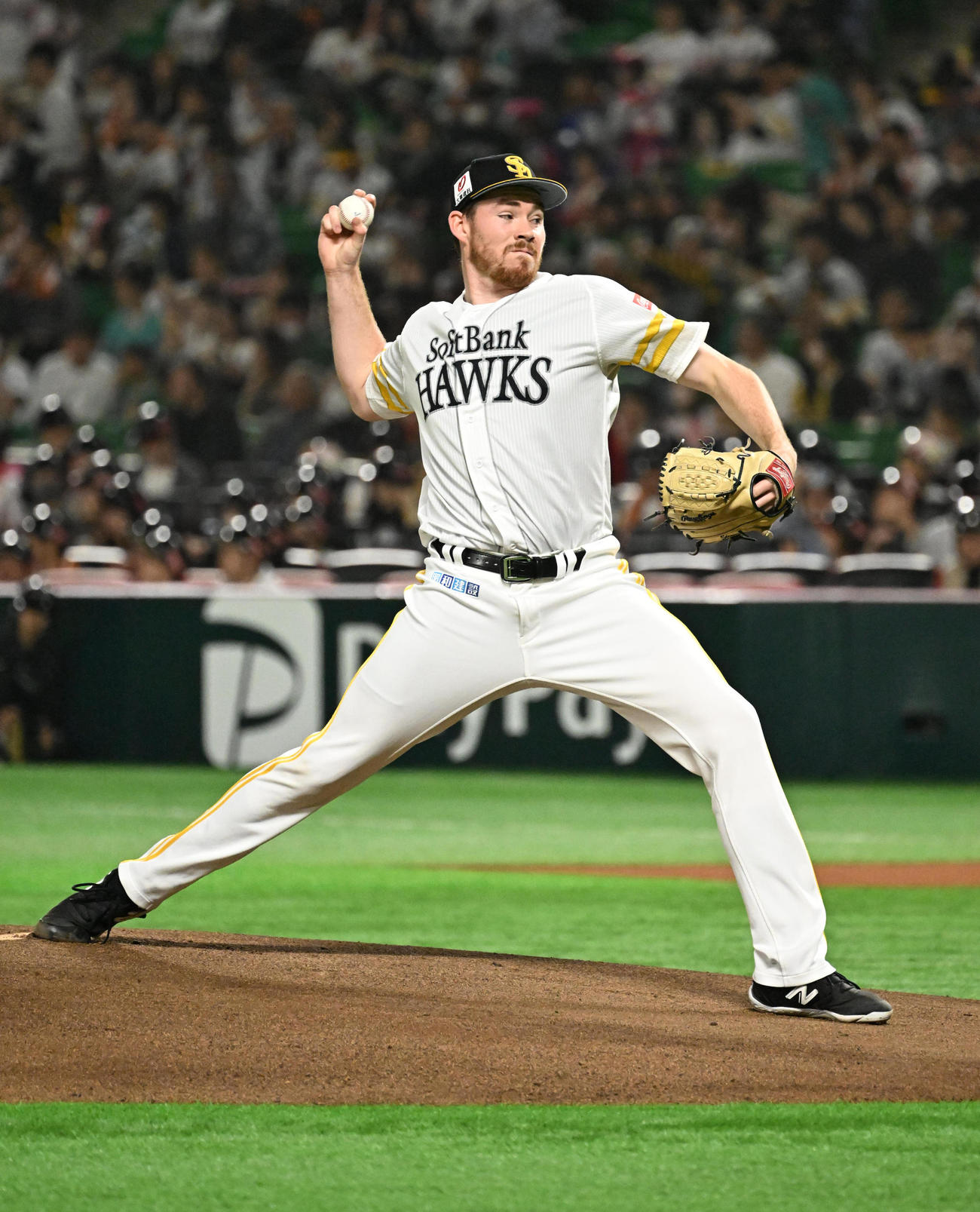 ソフトバンク対オリックス　先発・スチュワート（撮影・林敢治）