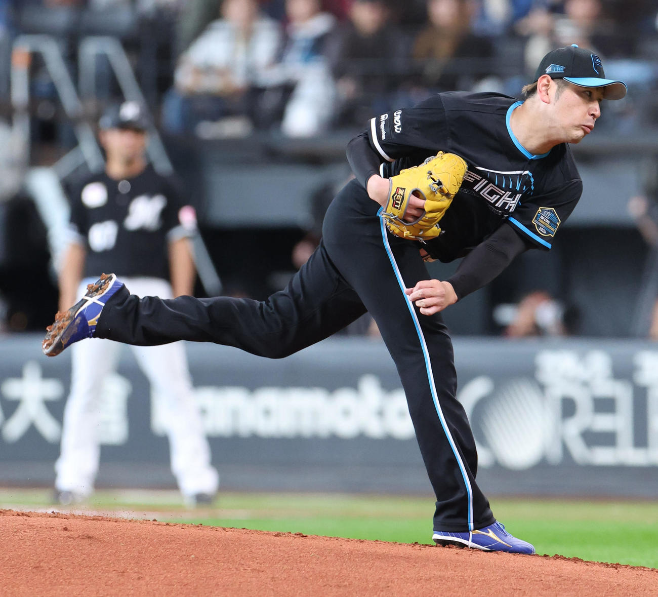 日本ハム対ロッテ　日本ハム先発の加藤貴（撮影・佐藤翔太）