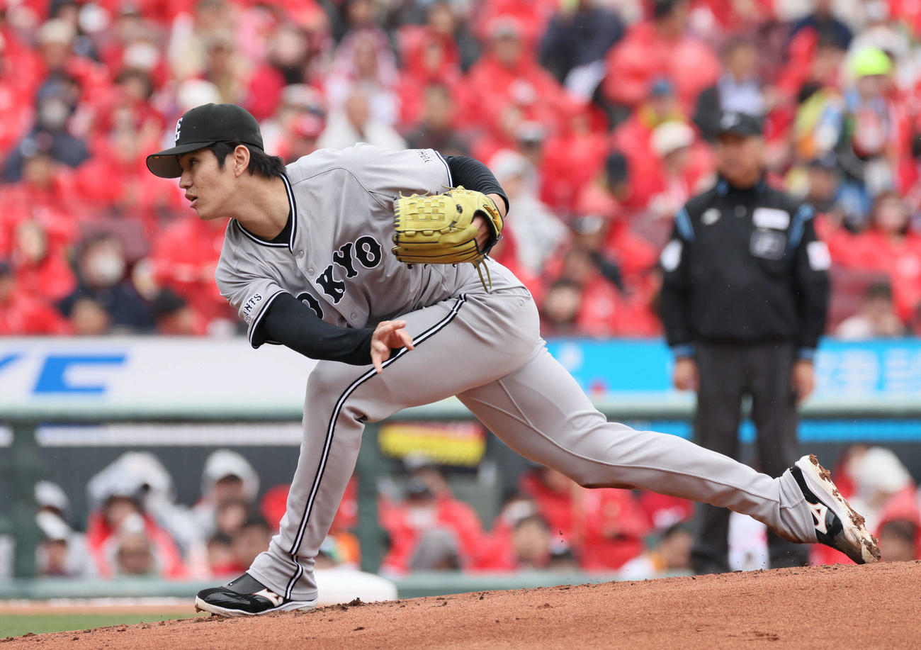 広島対巨人　巨人先発の高橋礼（撮影・加藤孝規）