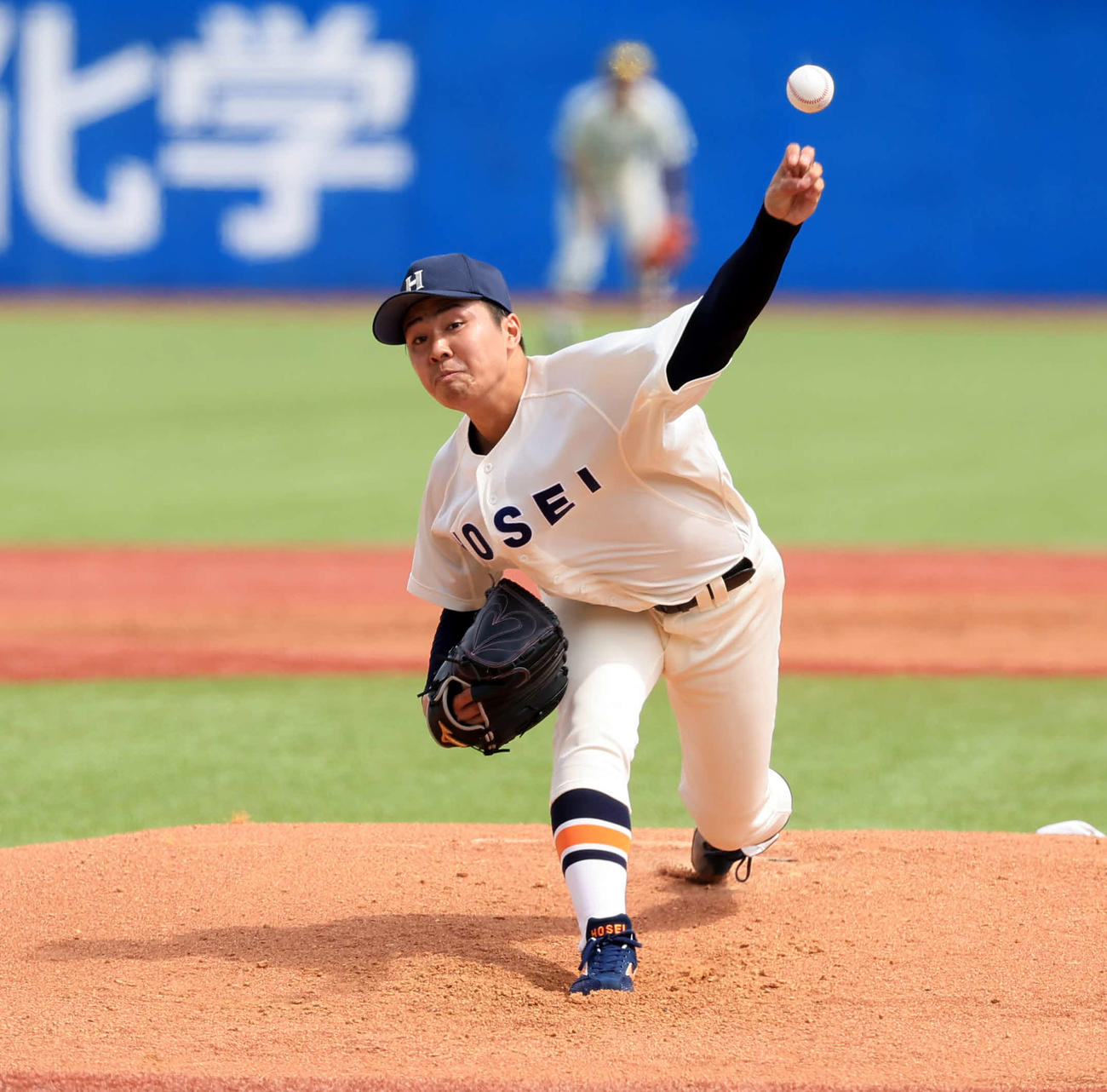 法大対立大　力投する法大・吉鶴（撮影・浅見桂子）
