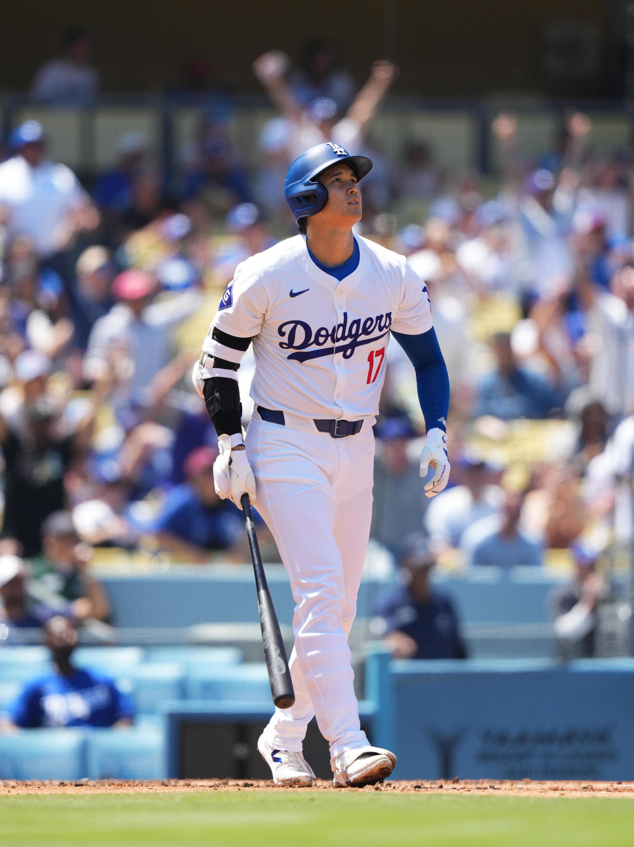 ドジャース対メッツ　3回裏ドジャース1死一塁、大谷は右越えにメジャー通算176号となる2点本塁打を放つ（撮影・菅敏）