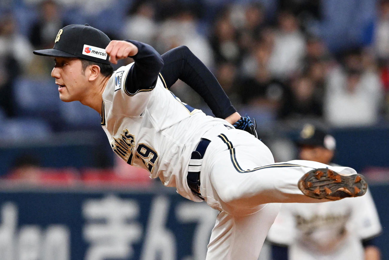 オリックス対西武　オリックス先発の田嶋（撮影・前岡正明）