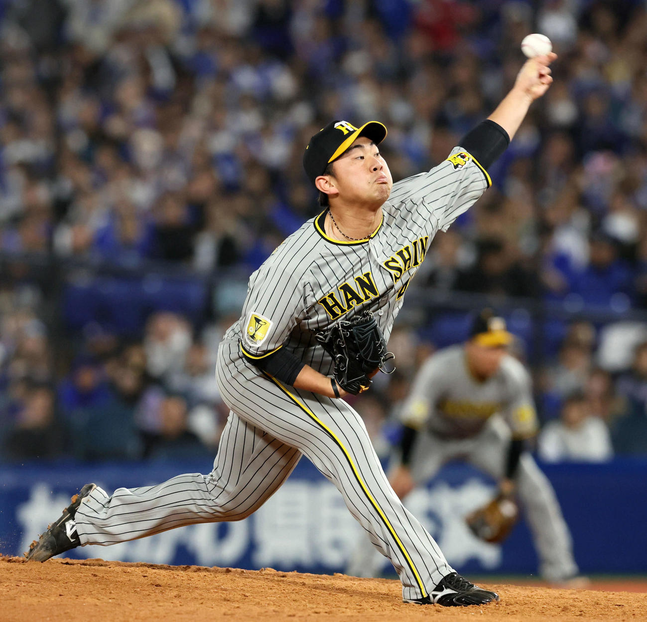 DeNA対阪神　10回裏、阪神3番手で登板する桐敷（撮影・加藤哉）