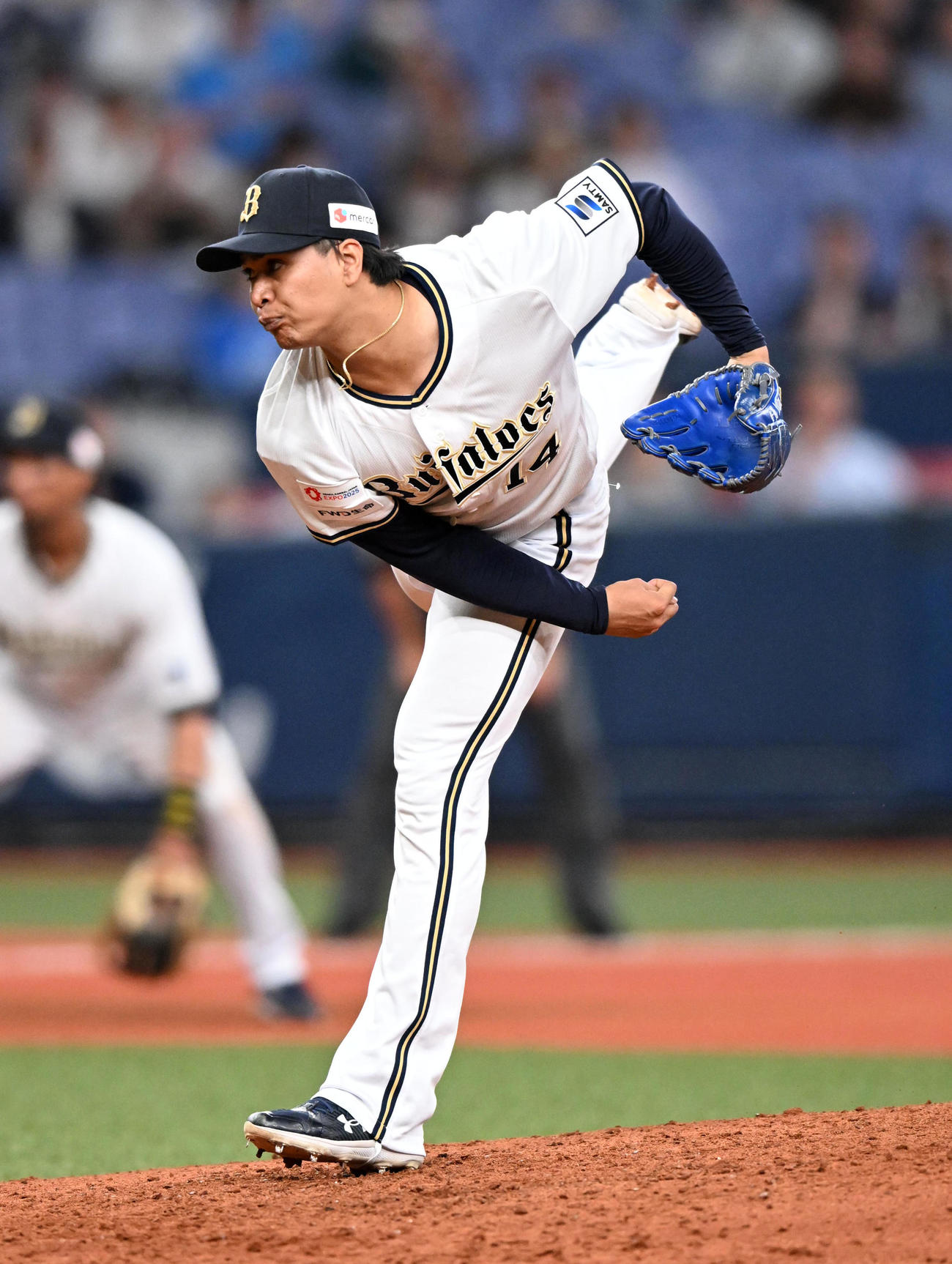 オリックス対西武　オリックス2番手の宇田川（撮影・前岡正明）