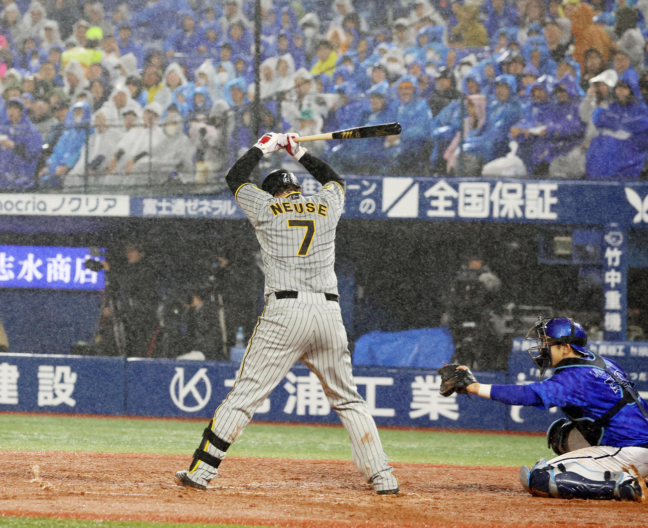 DeNA対阪神　5回表阪神2死満塁、ノイジーは四球を選び押し出しとなる（撮影・加藤哉）