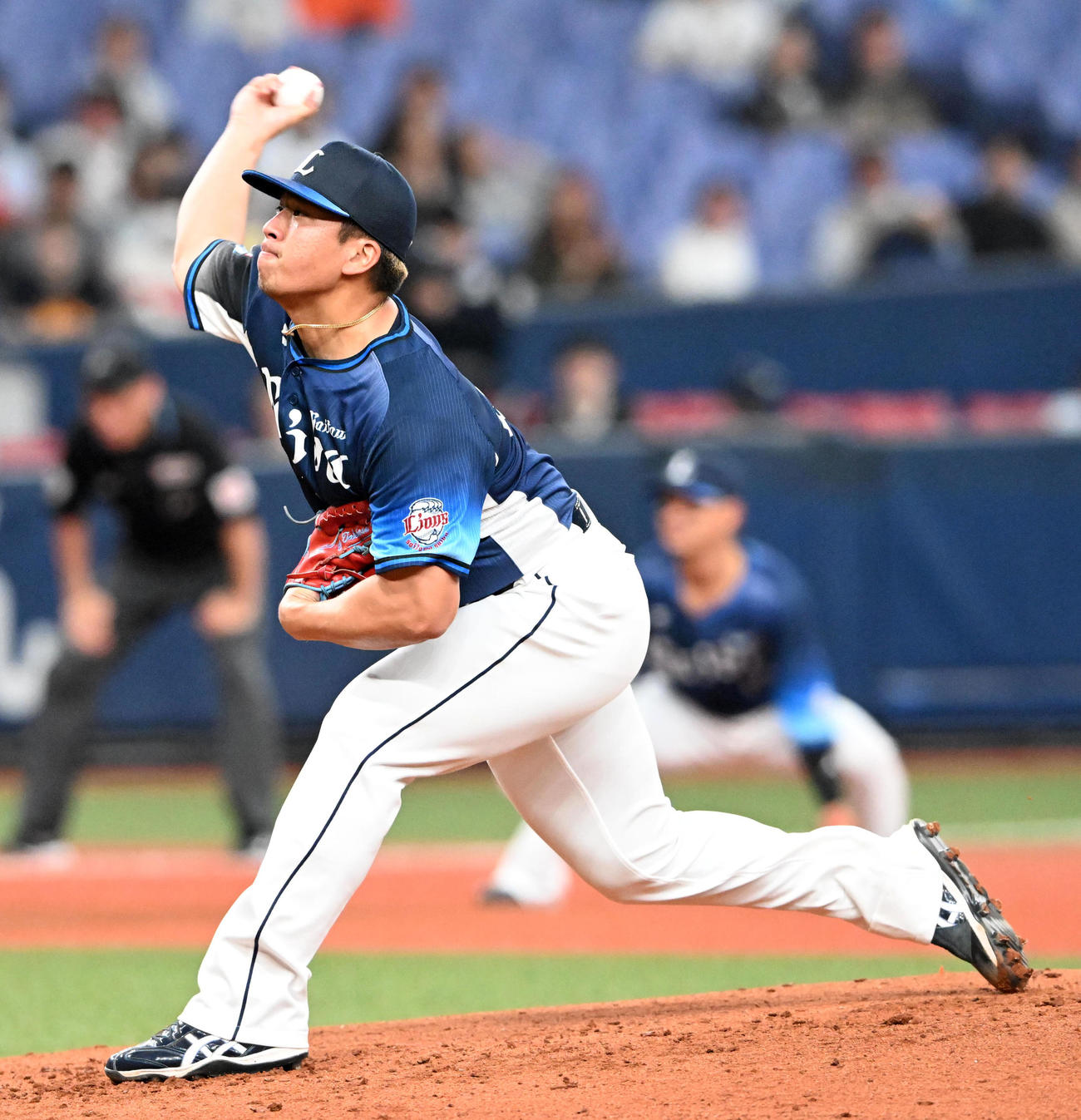 オリックス対西武　西武先発のボー（撮影・前岡正明）