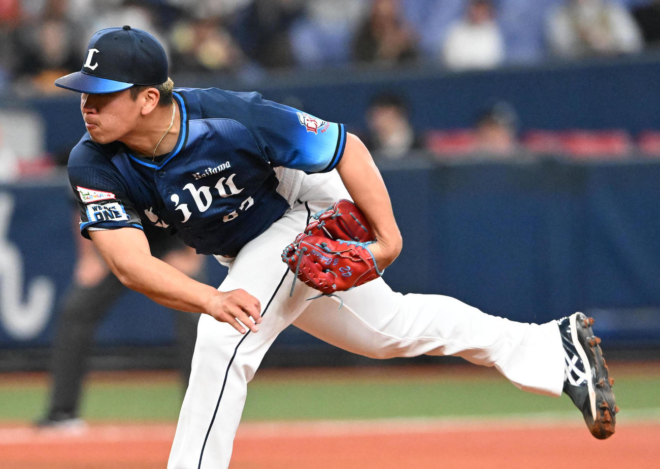 オリックス対西武　西武先発のボー（撮影・前岡正明）