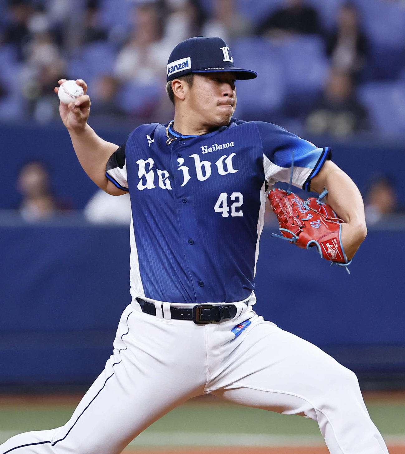 オリックス対西武　西武先発のボー（撮影・藤尾明華）