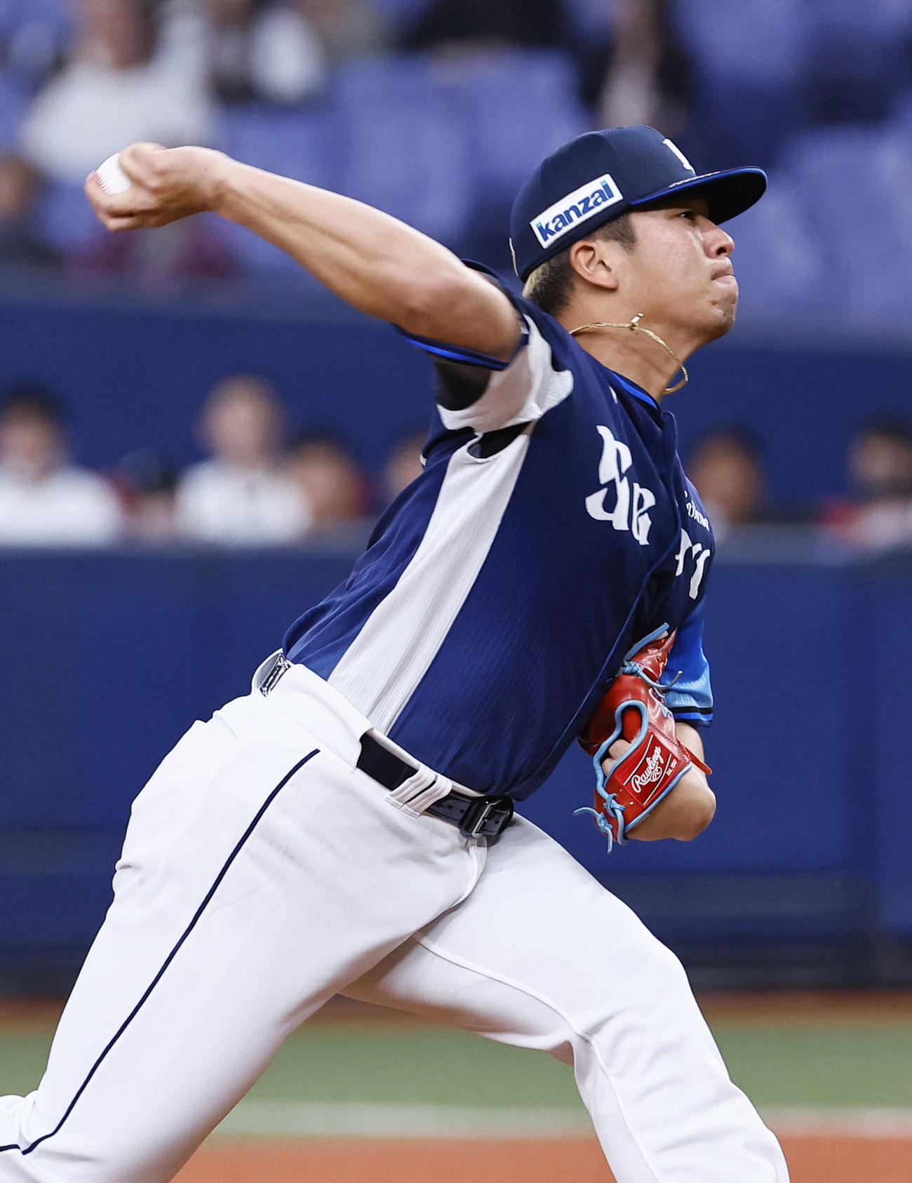 オリックス対西武　オリックス戦に先発した西武ボー（撮影・藤尾明華）