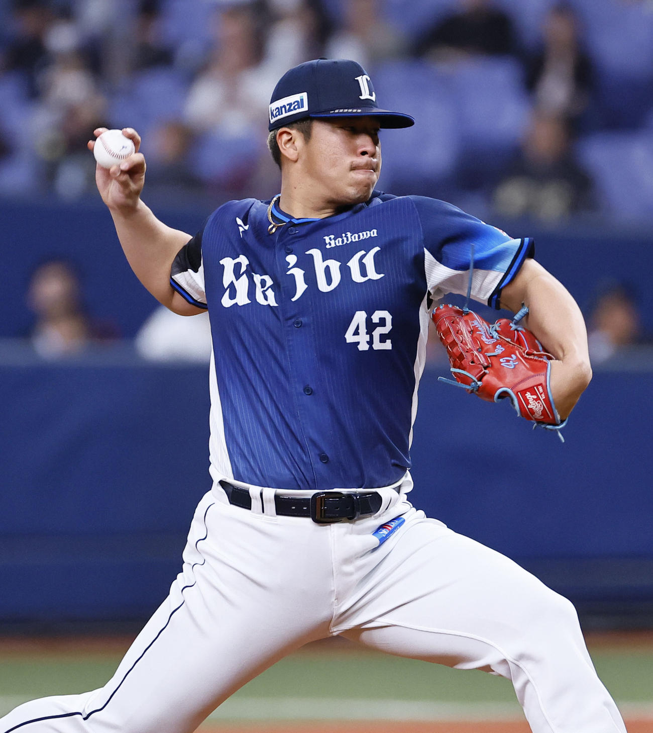 オリックス対西武　オリックス戦に先発した西武ボー（撮影・藤尾明華）