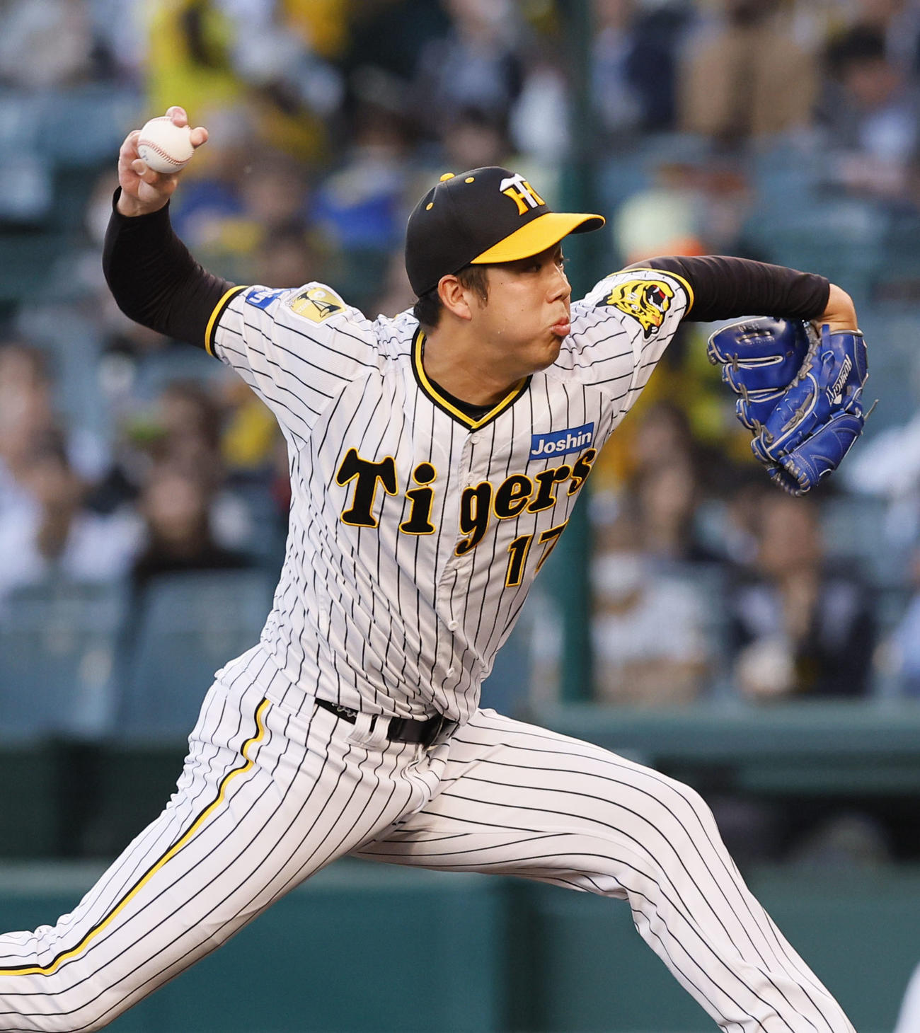 青柳晃洋(2024年4月19日撮影)