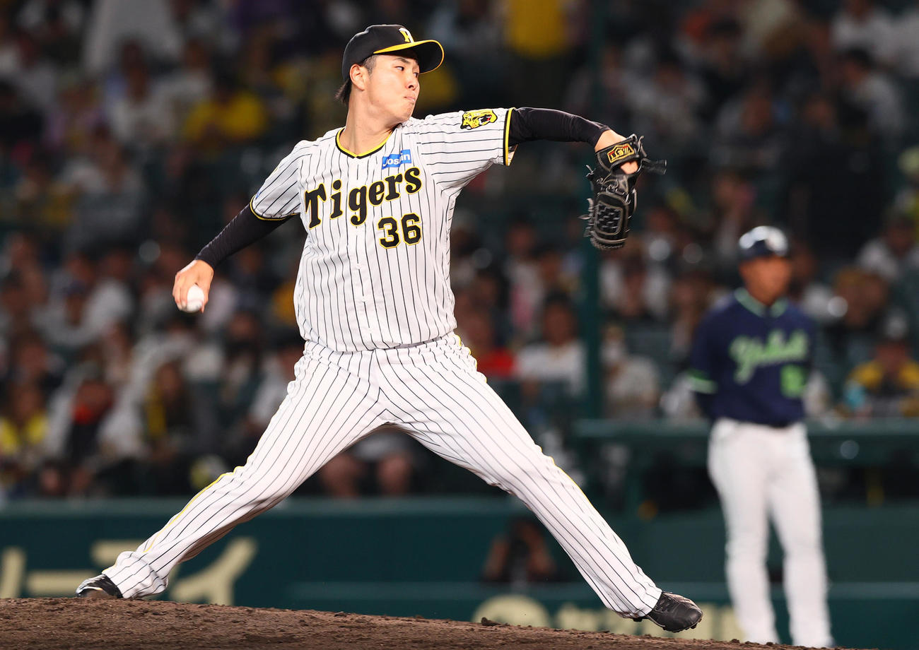 阪神対ヤクルト　8回に登板する阪神浜地（撮影・上山淳一）