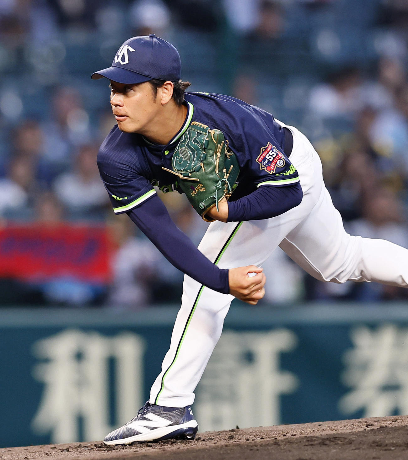 阪神対ヤクルト　阪神戦に先発したヤクルト小川（撮影・藤尾明華）