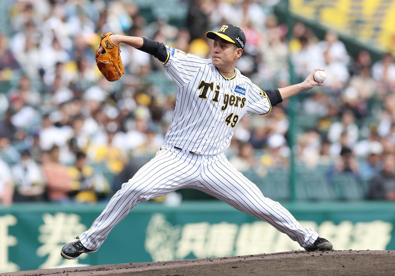阪神対ヤクルト　力投する阪神先発の大竹（撮影・前田充）