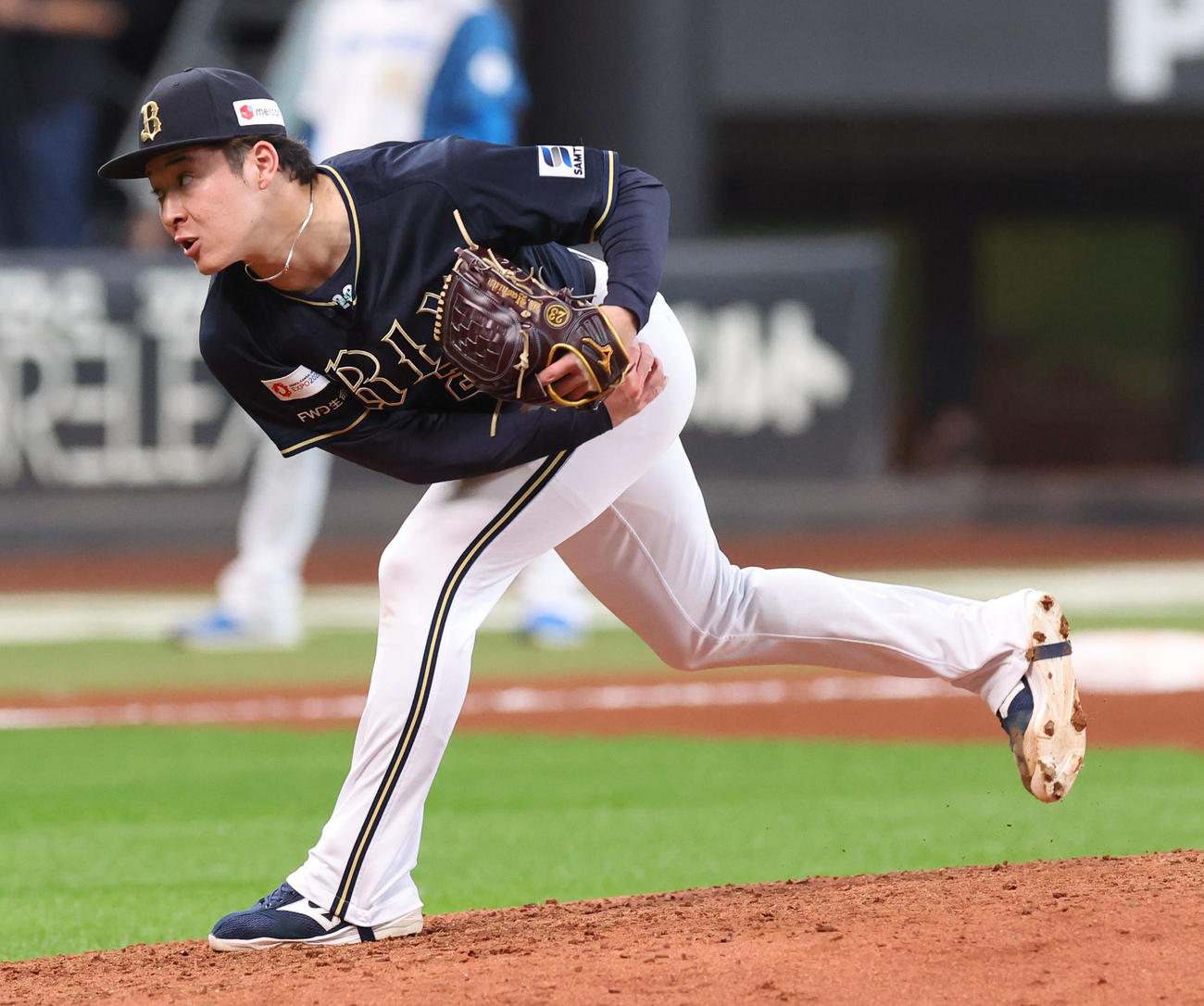 日本ハム対オリックス　オリックス5番手の吉田（撮影・佐藤翔太）