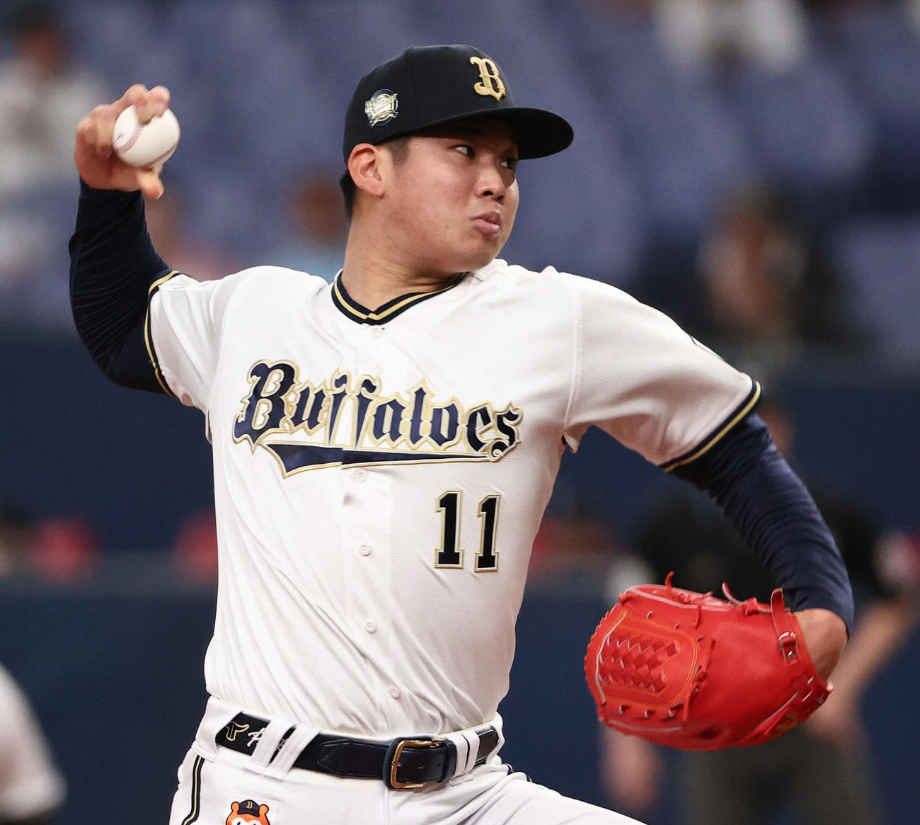 オリックス山下舜平大（2024年4月11日撮影）