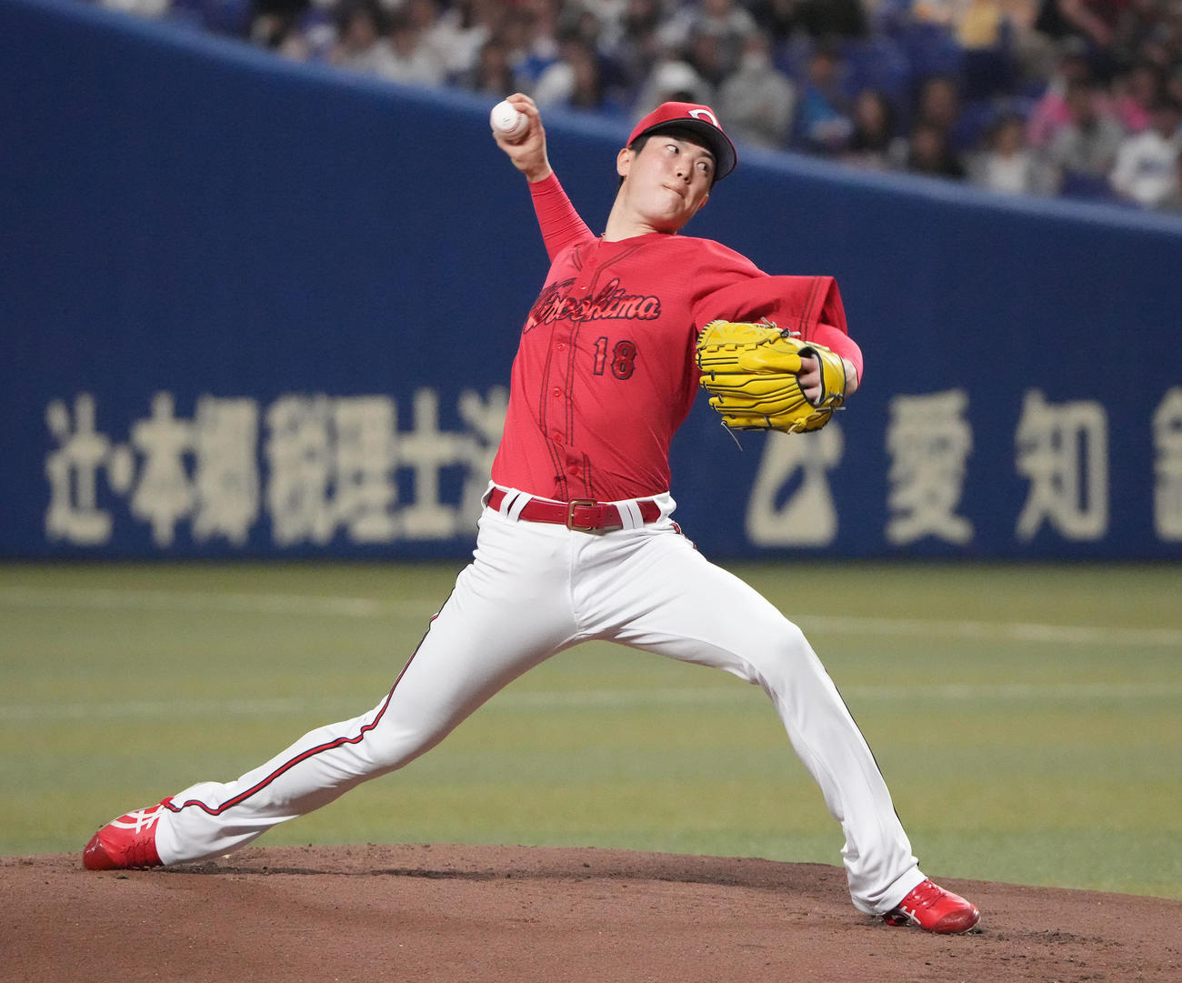 中日対広島　広島先発の森下は、7回5安打1失点で今季2勝目を挙げる（撮影・森本幸一）