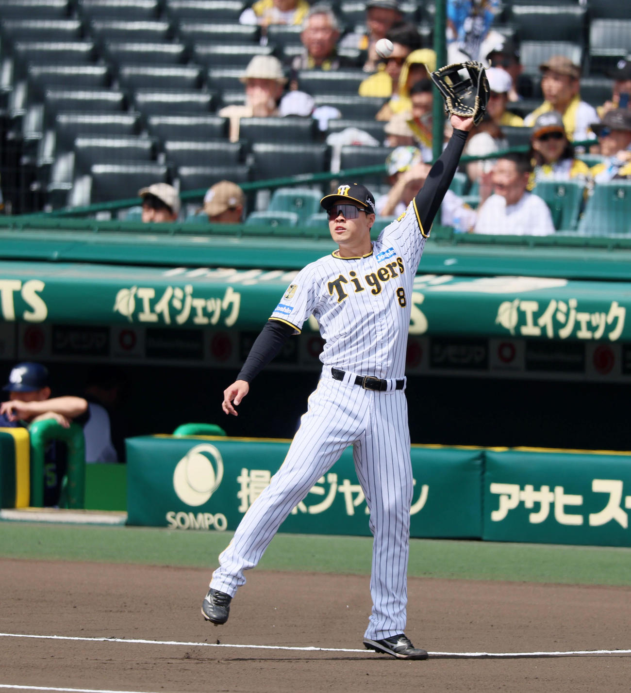 阪神対ヤクルト　スタメンから外れた佐藤輝（撮影・加藤哉）