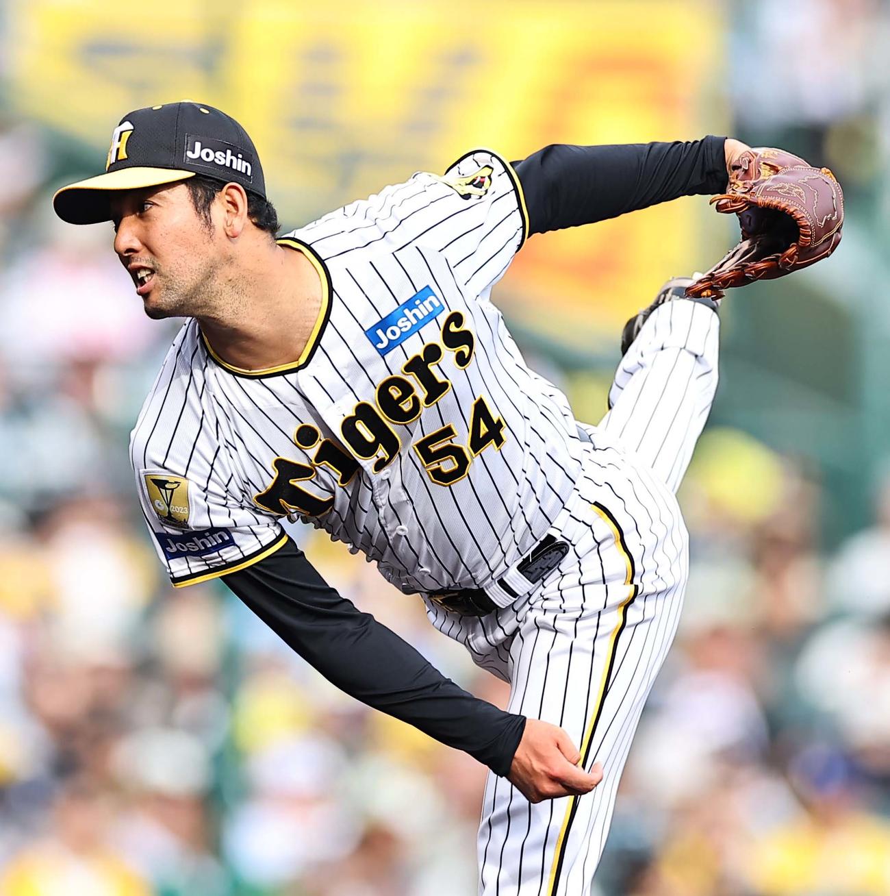 阪神対ヤクルト　2番手で登板し2勝目を挙げた加治屋（撮影・上田博志）