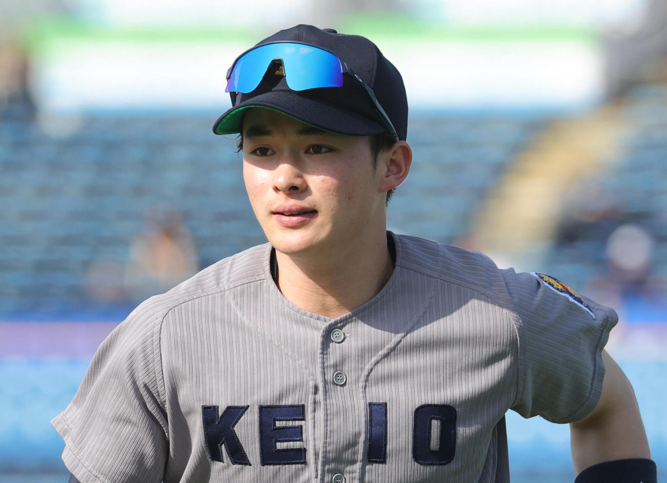 慶大・丸田湊斗（2024年4月14日撮影）