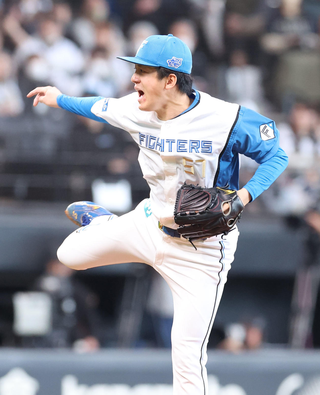 日本ハム対オリックス　力投する日本ハム先発の北山（撮影・佐藤翔太）