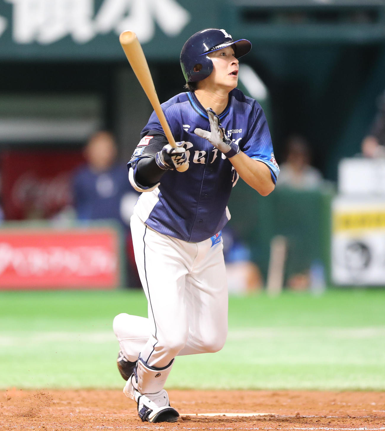 ソフトバンク対西武　5回表西武2死一、三塁、金子侑は右越えに勝ち越しとなる3点本塁打を放つ（撮影・梅根麻紀）