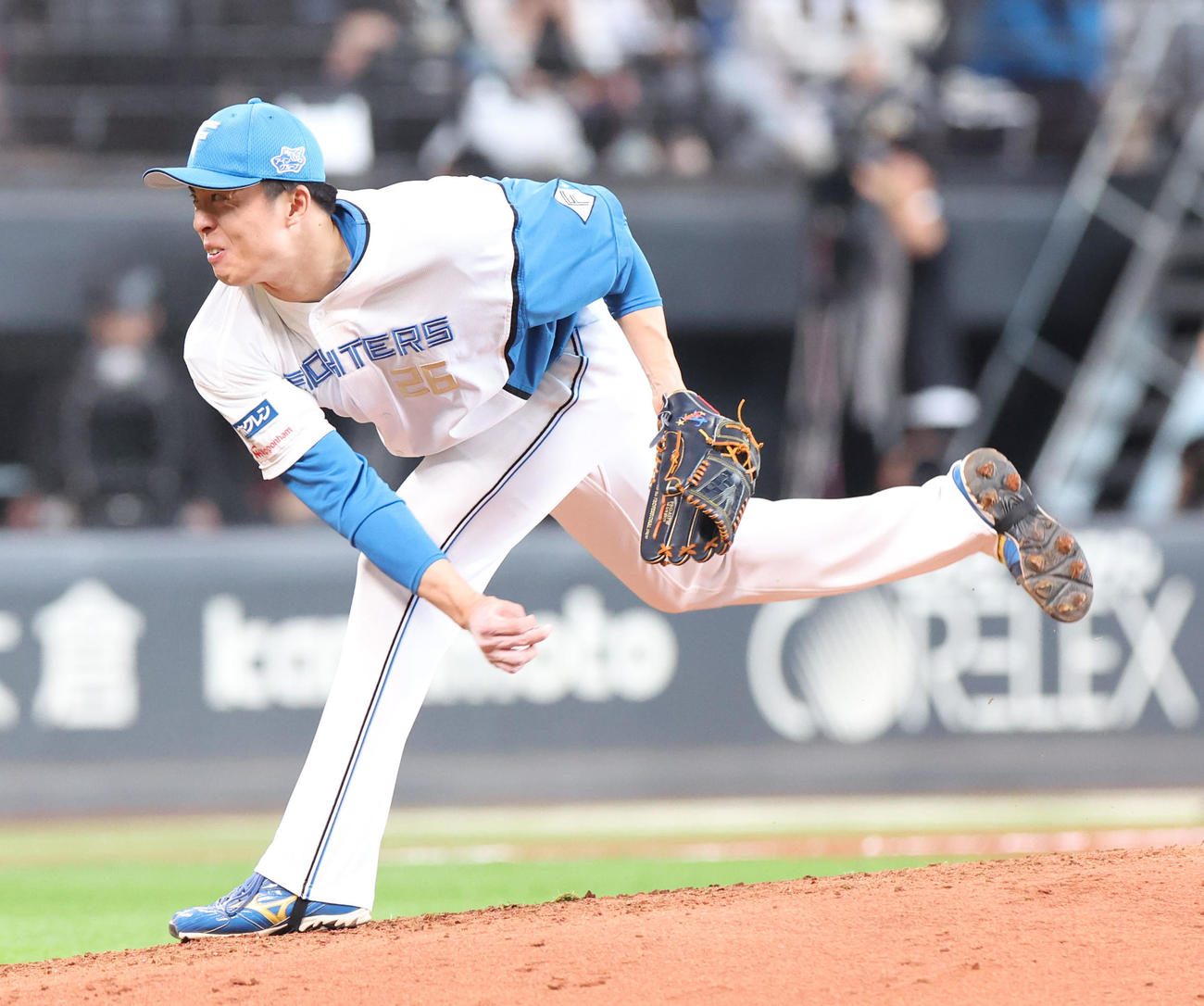 日本ハム対オリックス　日本ハム3番手の田中正（撮影・佐藤翔太）