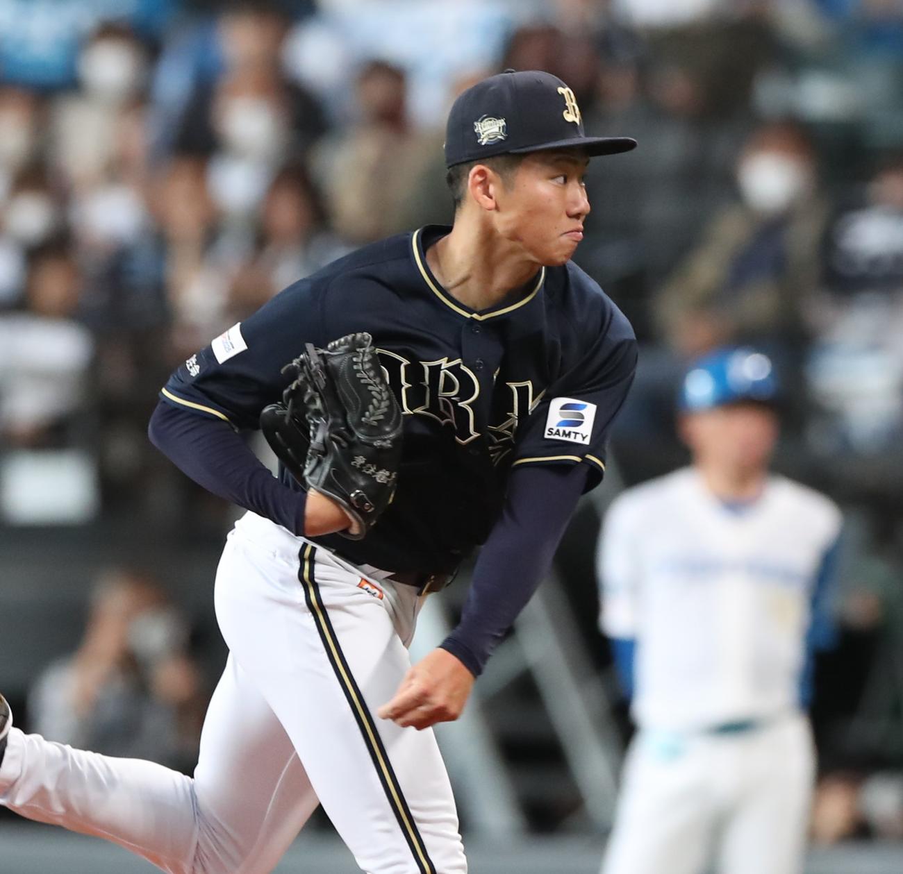 日本ハム対オリックス　オリックス先発の曽谷（撮影・黒川智章）
