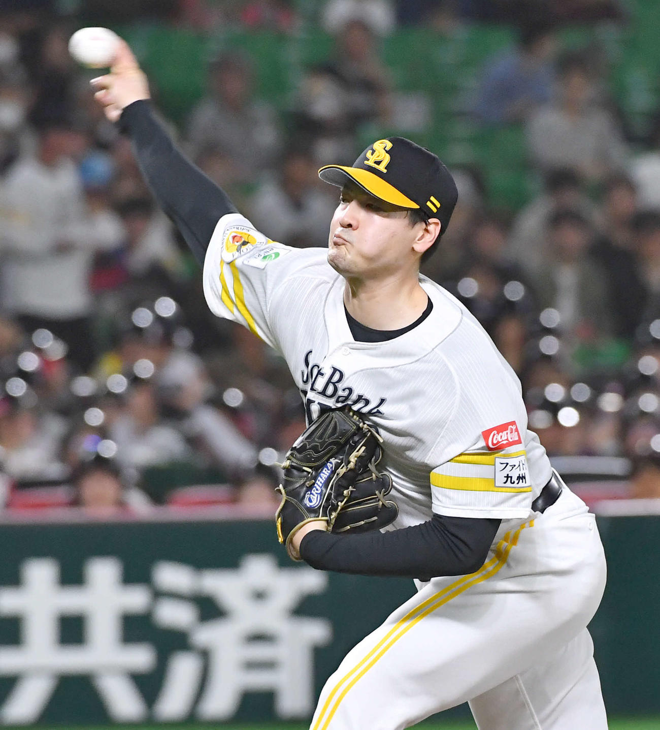 ソフトバンク対楽天　ソフトバンク先発の有原（撮影・岩下翔太）