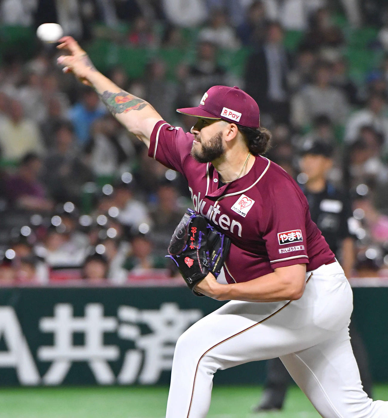 ソフトバンク対楽天　楽天先発のポンセ（撮影・岩下翔太）