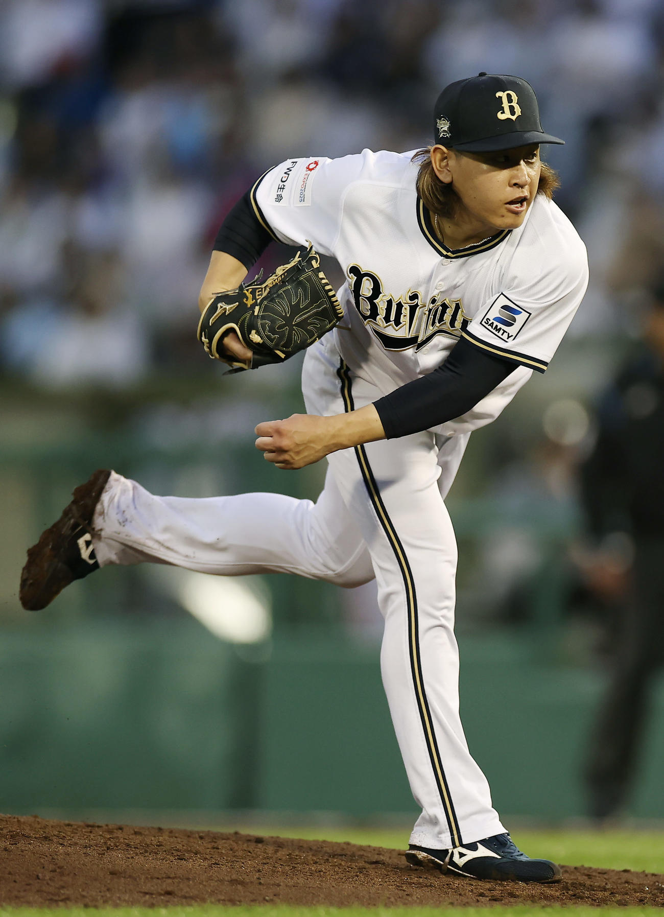 オリックス対ロッテ　力投するオリックス先発の宮城（撮影・前田充）