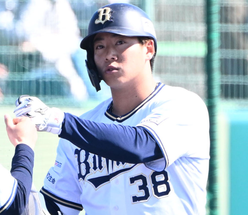 オリックス来田涼斗（2024年2月17日撮影）