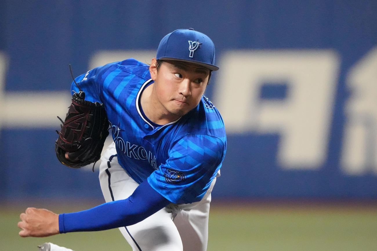 中日対DeNA　今季初勝利を挙げたDeNA石田健（撮影・森本幸一）