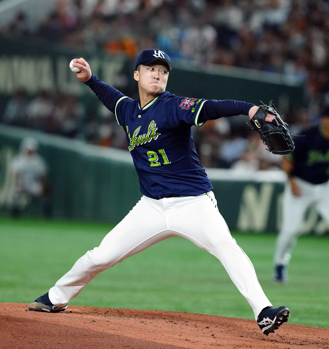 巨人対ヤクルト　力投するヤクルト先発の吉村（撮影・たえ見朱実）