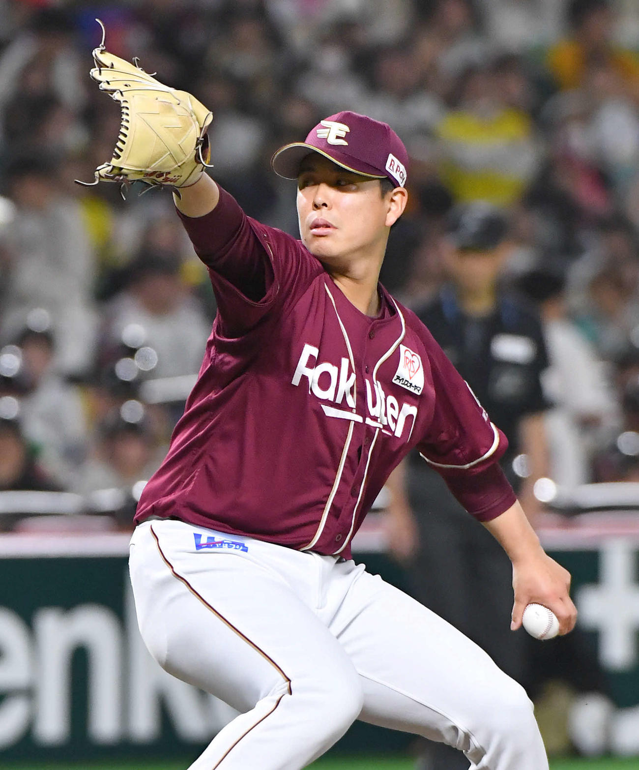 ソフトバンク対楽天　力投する楽天先発の藤井（撮影・岩下翔太）